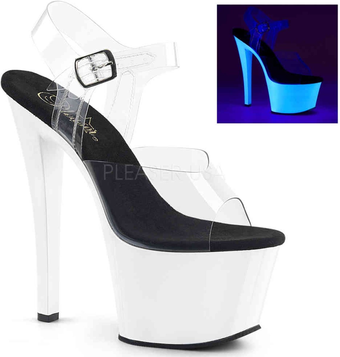 EU 35 = US 5 | SKY-308UV | 7 Heel, 2 3/4 PF Ankle Strap Sandal